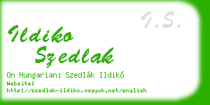 ildiko szedlak business card
